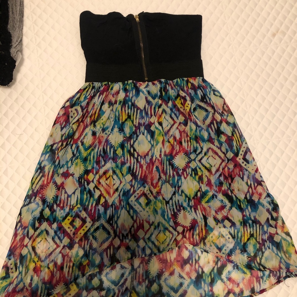 Zipper detail geometric dress